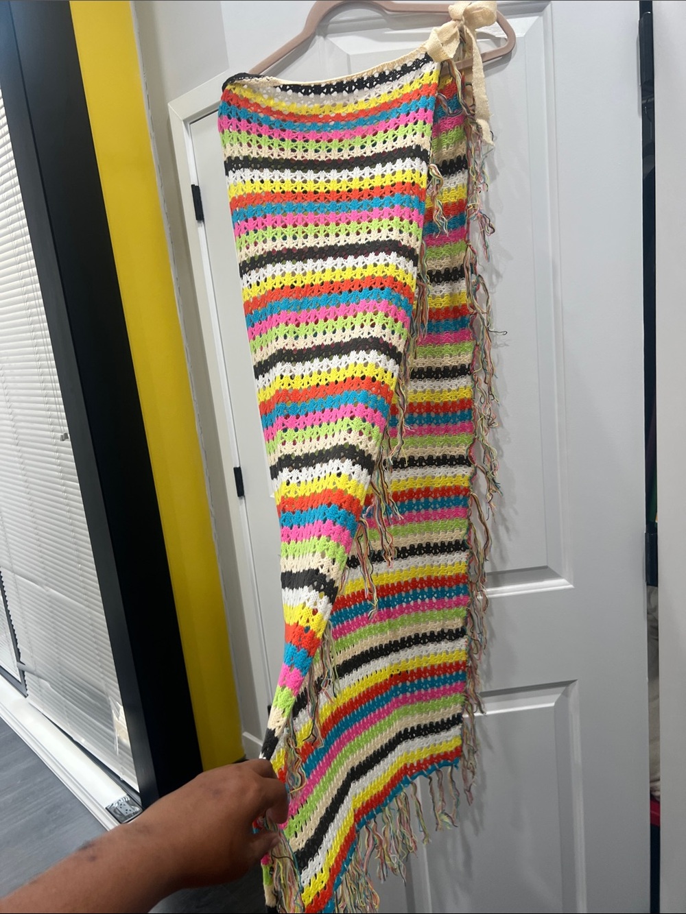 Multicolor Crochet Maxi Swim Cover-Up with Fringe - Picture 2 of 2